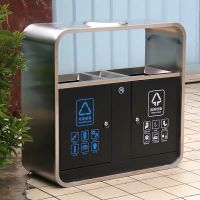 河南天祥 新款鍍鋅垃圾箱二分類(lèi)果皮箱 （小區(qū)公園/街道學(xué)校）